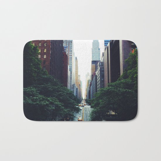 New York City Street Skyscapers Travel Wanderlust #tapestry Bath Mat