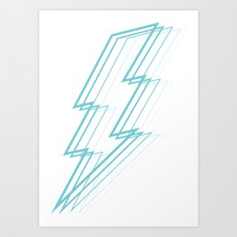 Turquoise Lightning Bolt Art Print