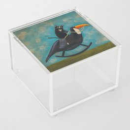 Cat on a Rocking Toucan Acrylic Box