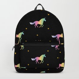 Rainbow Unicorns & Stars Backpack | Cute, Drawing, Pretty, Trendy, Graphicdesign, Starsandunicorns, Unicorn, Rainbow, Silhouette, Unicornart 