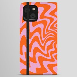 70s Retro Pink Orange Abstract iPhone Wallet Case