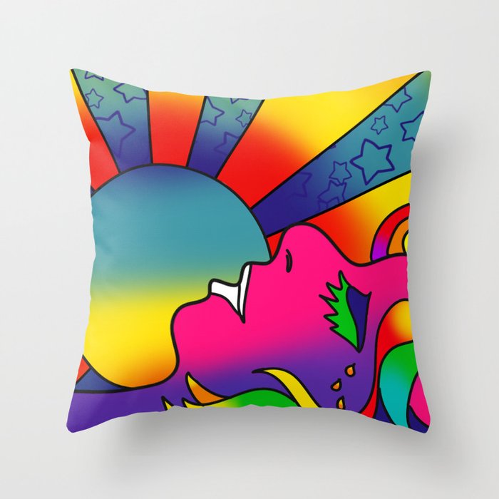 peter max inspired Throw Pillow