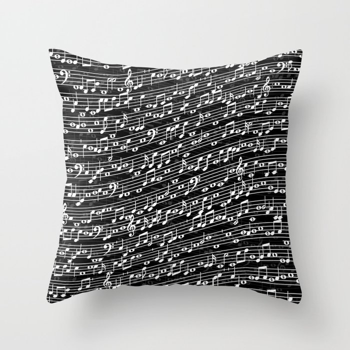 Musician Sheet Music Lovers Musical Notes Pattern Throw Pillow