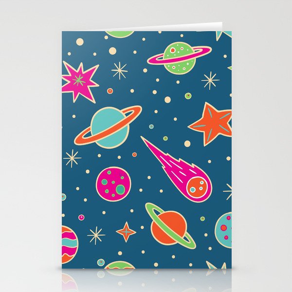 Planet colorful pattern Stationery Cards