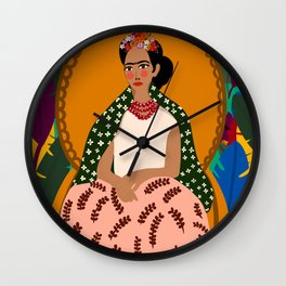 Frida on Her Throne  Wall Clock