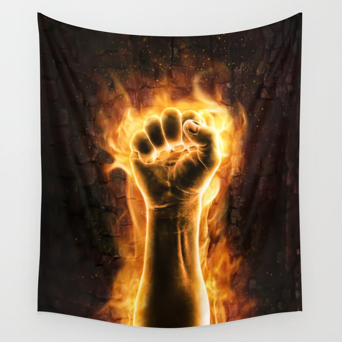 Fire fist Wall Tapestry