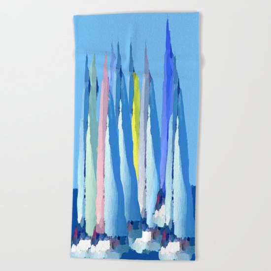 Sailing Boats 3 Beach Towel