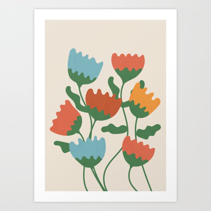 Colorful Abstract Flower Art Print