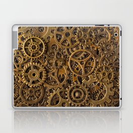 Bronze cogwheels background Laptop Skin