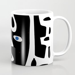 Minimal African Art Black and White Pattern Abstract  Coffee Mug