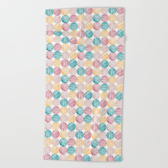 Scrawled Polka Dots Beach Towel