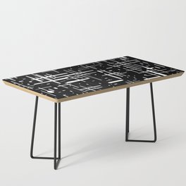 Mid-Century Modern Kinetikos Pattern in Black and White Coffee Table