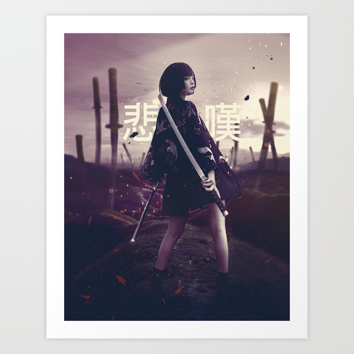 Moody Samurai Poster "Grief" Art Print