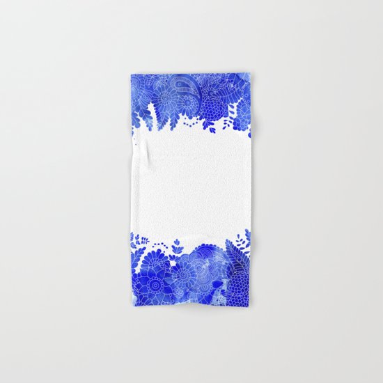 Blue Floral Pattern 04 Hand & Bath Towel