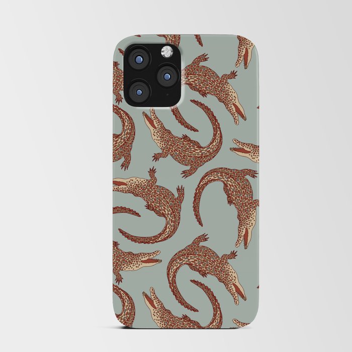 Crocodiles (Calm Beige and Gray Palette) iPhone Card Case