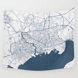 Brest City Map of Brittany, France - Coastal Wall Tapestry