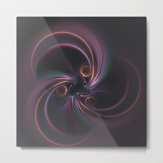Moons Fractal in Warm Tones Metal Print