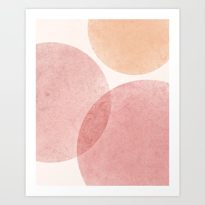 Mid Century Modern Blush Pink Shapes Art Print