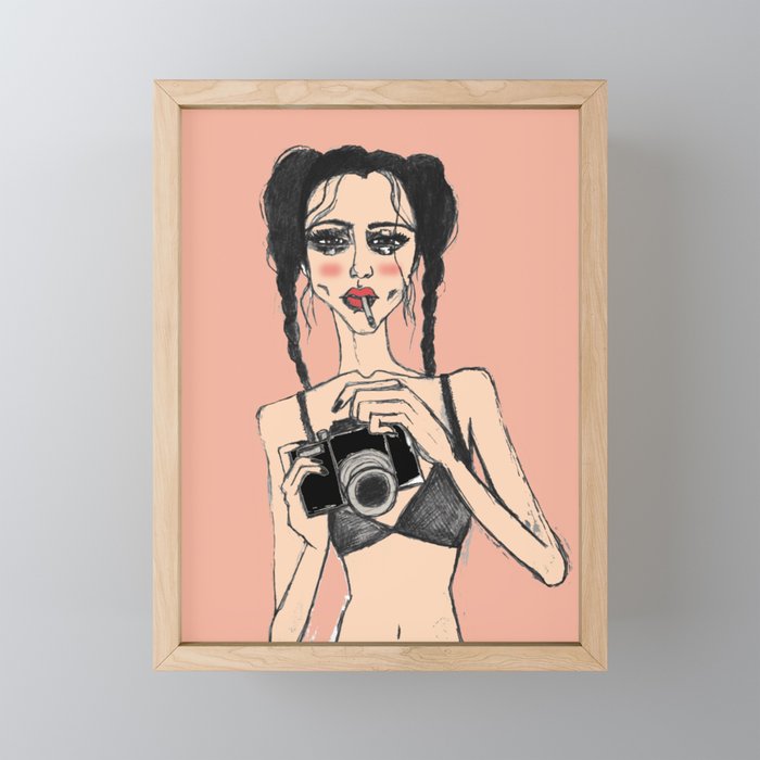 Sad Girl Framed Mini Art Print