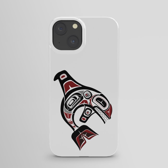 Pacific Orca design whale Northwest blackfish art formline black red iPhone Case