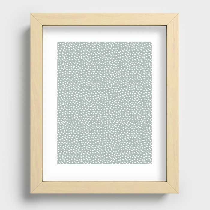 Sage dots Recessed Framed Print