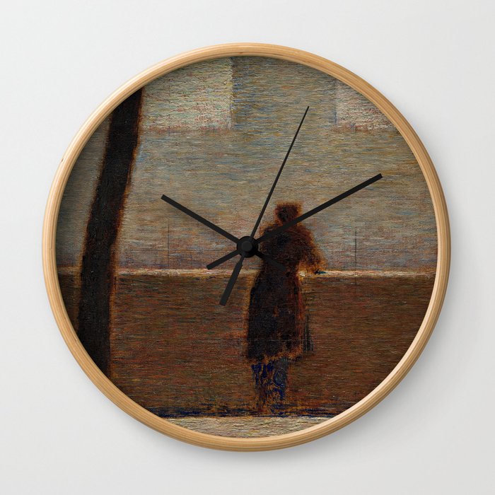 Man Leaning on a Parapet - Georges Seurat Wall Clock