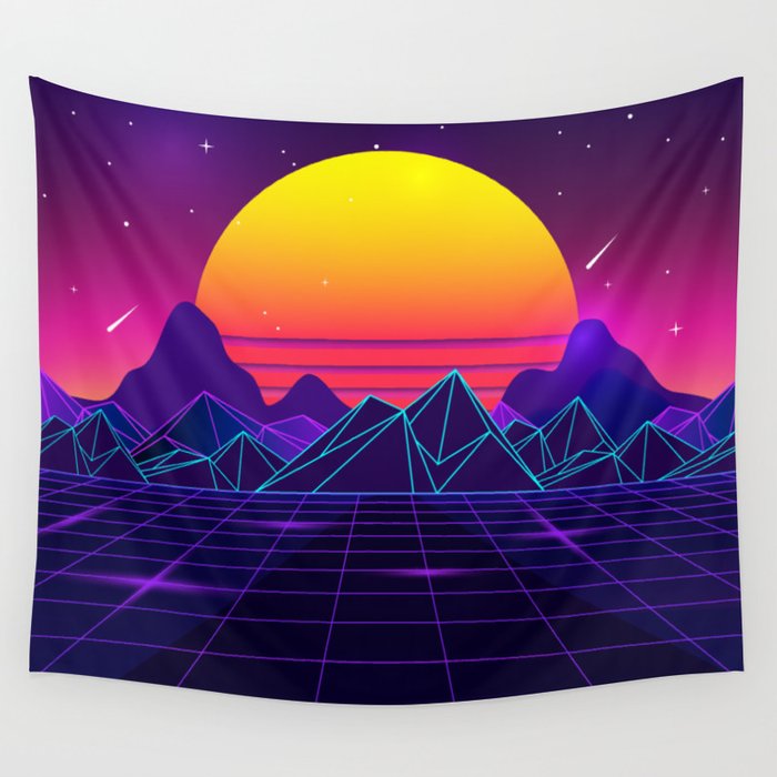 Synthwave tapestry on sale