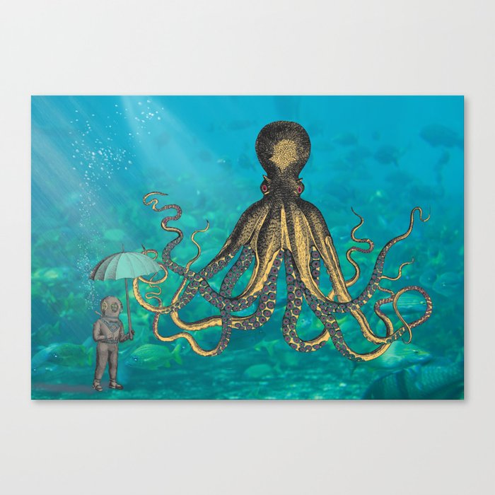 Octopus & The Diver Canvas Print