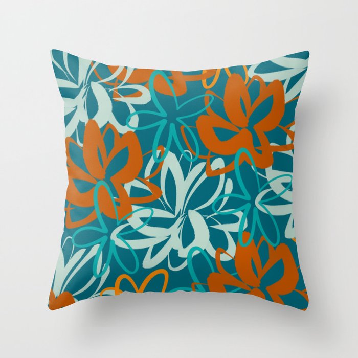 Teal and orange throw pillows outlet