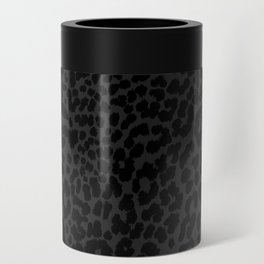 Goth Black Leopard Animal Print Can Cooler