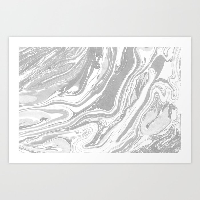 Marble - Grey Wash Art Print