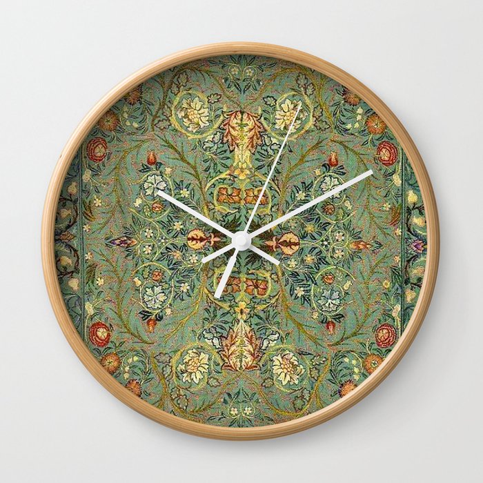 William Morris Antique Acanthus Floral Wall Clock
