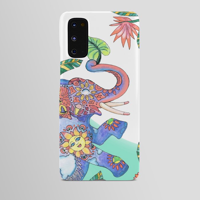 The Happy Elephant - Turquoise Android Case