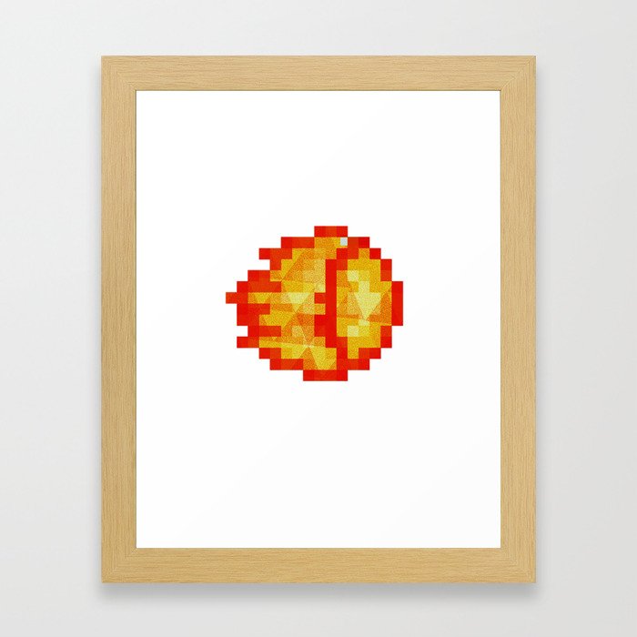 Polygon Pixel Fireball Hadouken - Street Fighter Framed Art Print