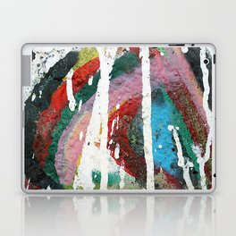 White color dripping over colorful vivid brushstrokes background texture Laptop Skin