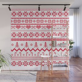 Knitted Christmas Pattern Wall Mural