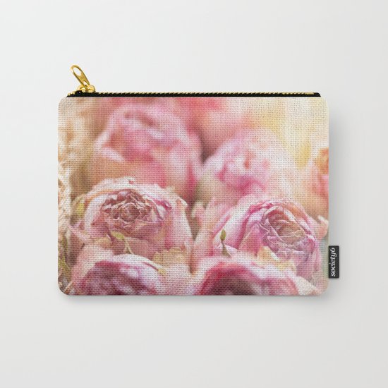 Pink Roses in a basket - Rose flowers floral Carry-All Pouch