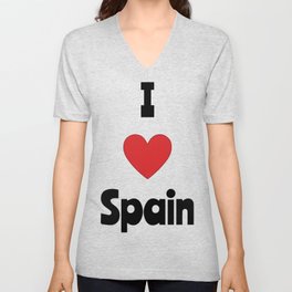 I heart Spain  V Neck T Shirt