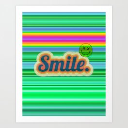 Green Smile Art Print