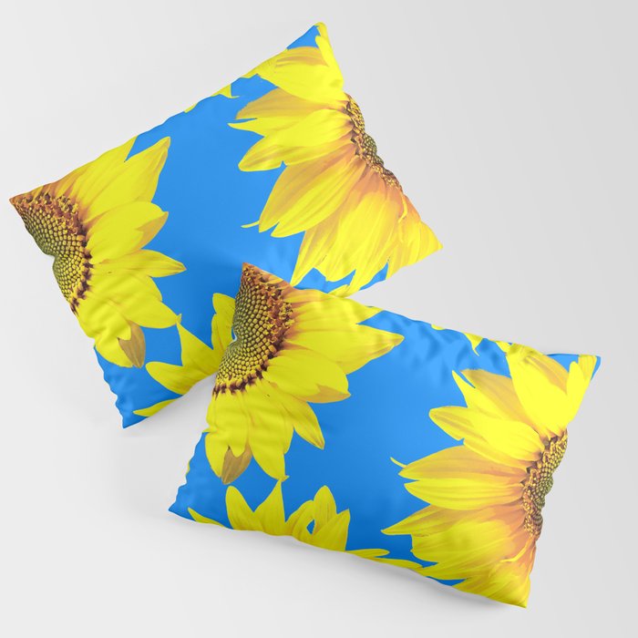 Sunny Sunflowers with blue sky - summer mood #decor #society6 #buyart Pillow Sham