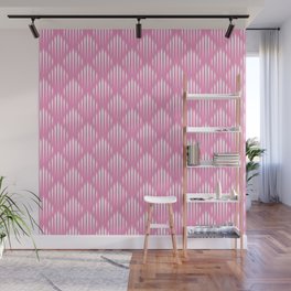 Pink and White Abstract Pattern Wall Mural