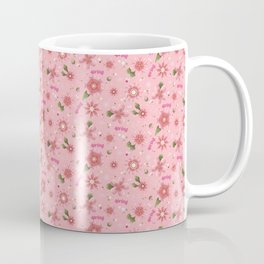 Botanical floral spring flowers pink pattern digital art Coffee Mug