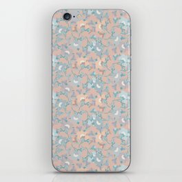 pale peach and blue nautical floral evening primrose flower meaning youth and renewal  iPhone Skin