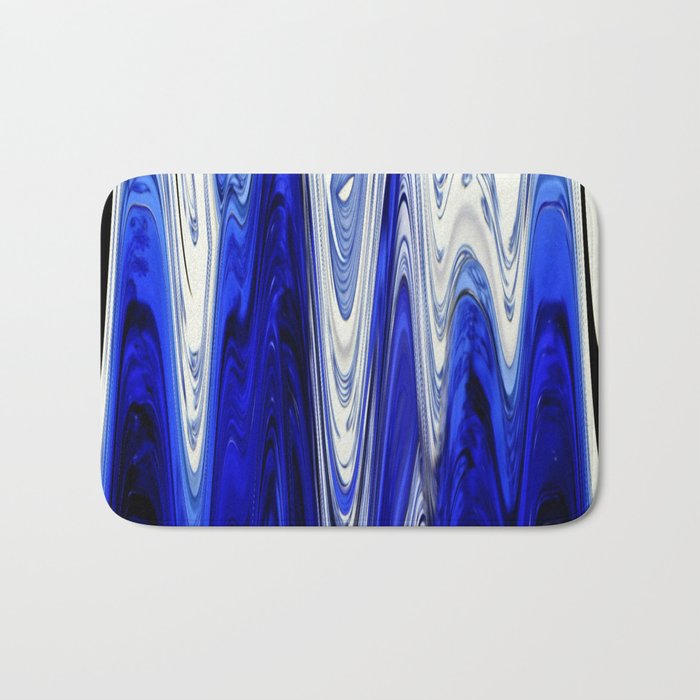Zigzag Cobalt Blue Bath Mat