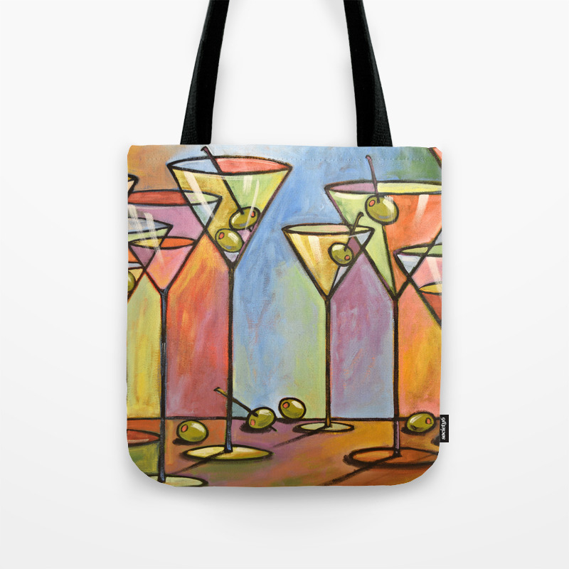 Martini Bar Abstract Alcohol Lounge Kitchen Art Tote Bag