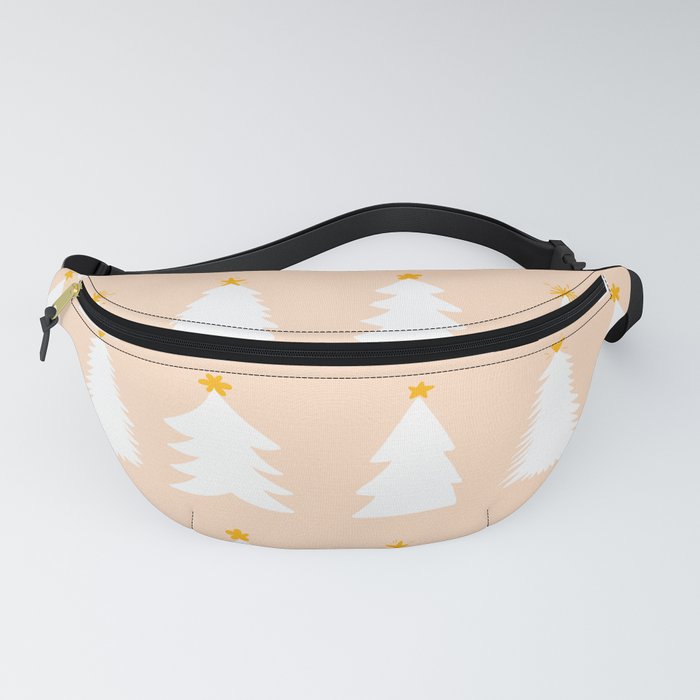 Christmas Tree Pattern on Peach Fanny Pack