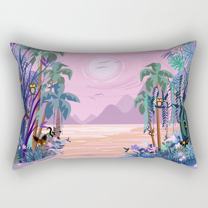 The Eyes of the Enchanted Misty Forest Rectangular Pillow