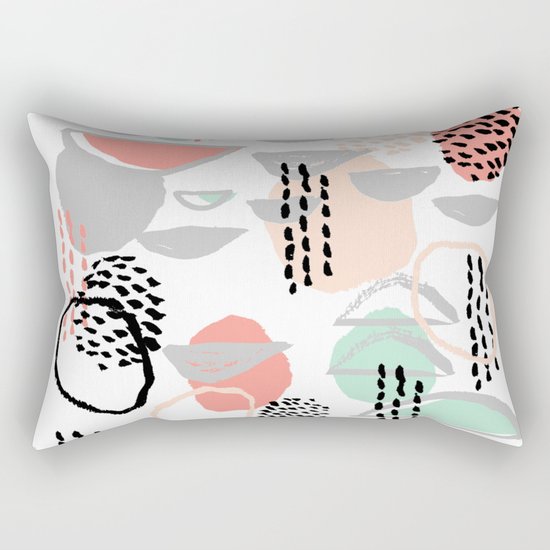 Callie - abstract minimal pastel art print texture ink hipster minimalist office or nursery Rectangular Pillow