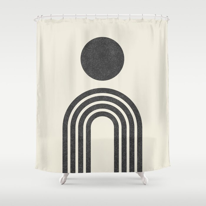 Mid century modern black Shower Curtain