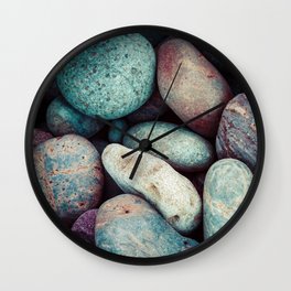 Speckled "Easter Egg" Colorful Rock Collection Wall Clock